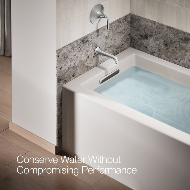 Tone Wall-Mount Non-Diverter Bath Spout, Polished Chrome