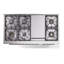 Cuisinière à double combustible 48 ILVE Professional Plus II II, 8 brûleurs scellés, plaque chauffante (acier inoxydable)-192050349-192050351