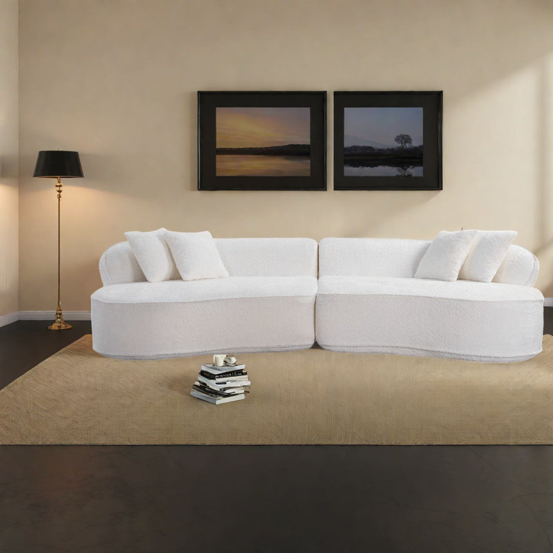 Luxury Modern Sectionals, Oversized White Boucle Sofa For Home