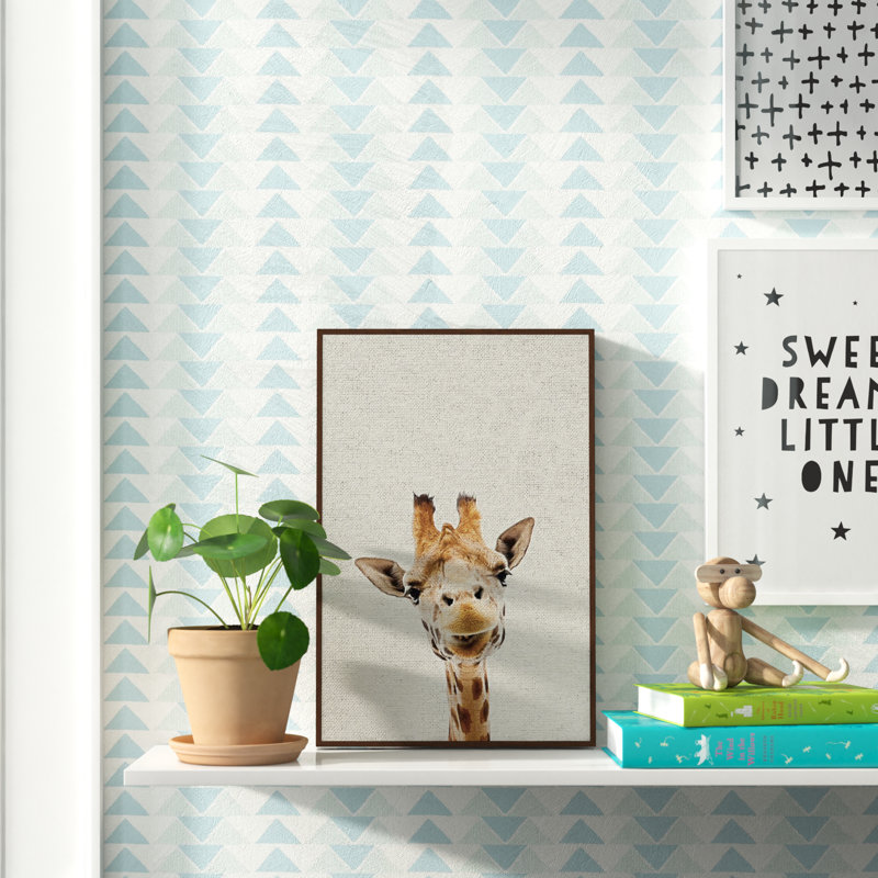 'Curious Giraffe' Framed Art, 45" H x 30" W x 1.5" D