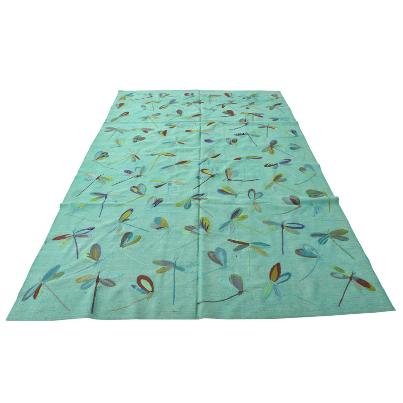 Tapis turquoise 6x9 Puleo