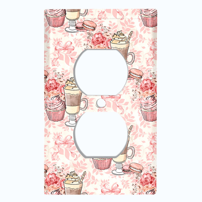 Plaque murale prise de café 1 tasse, Rose