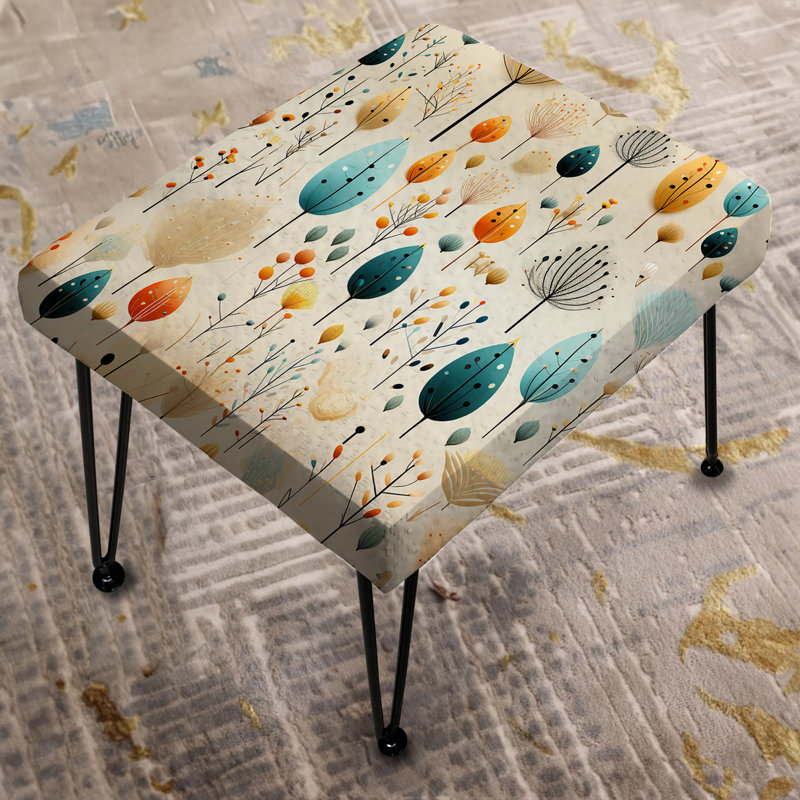 Beige Plants Boho Eclectic Whimsy - Eclectic Rectangle Ottoman