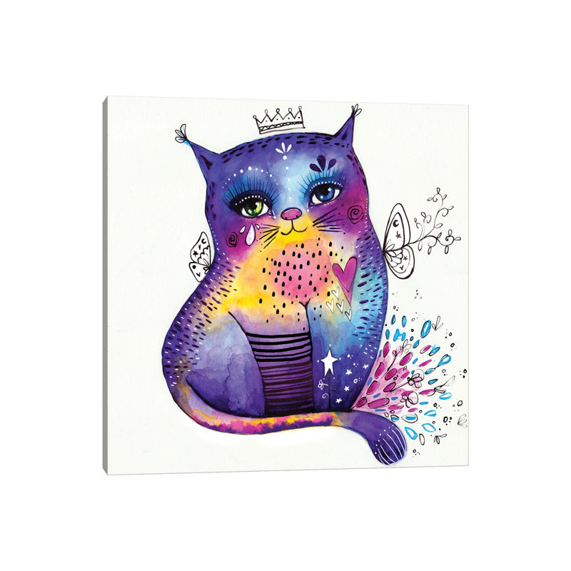 Kitty Says Herrreow by Tamara Laporte - Print on Canvas, Wrapped Canvas, 66.04 cm H x 66.04 cm W x 1.91 cm D