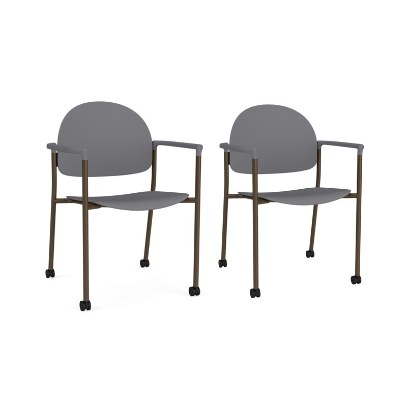Chaise d'invité à chat avec roulettes, Bronze, Poly silex gris