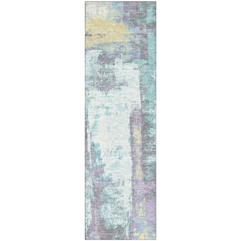 Premium Machine Washable Pirtle Abstract Rug, Runner 2'3" x 7'6"