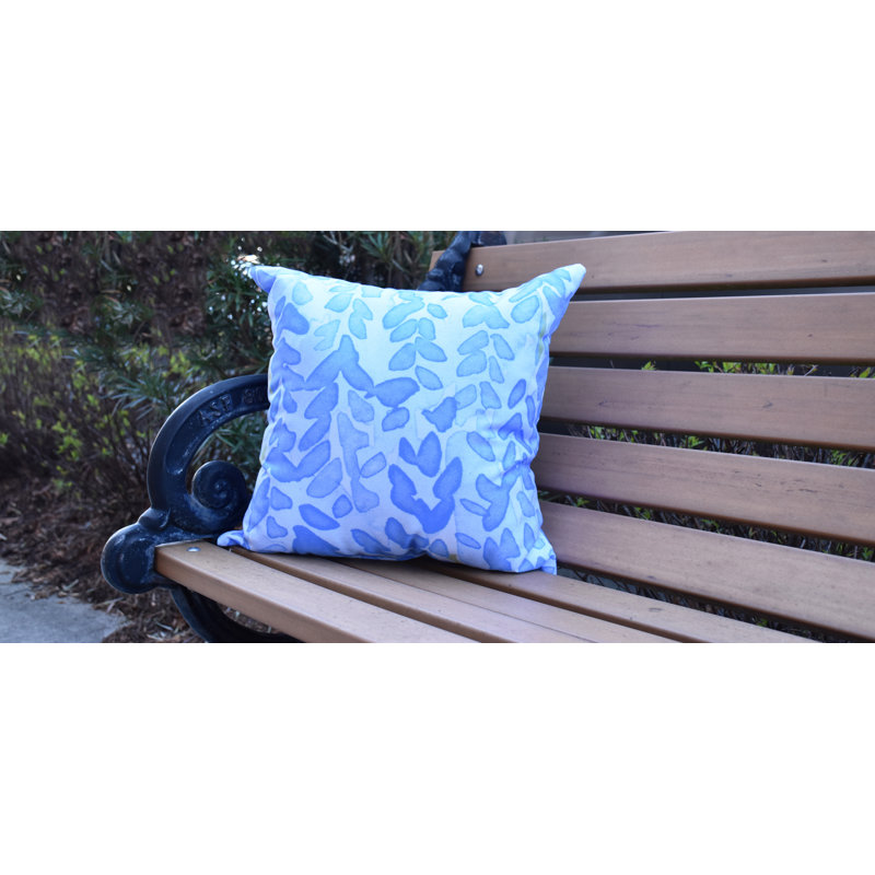 Housse et insert de coussin carré fleur, Bleu clair, 18 po x 18 po, Extérieur
