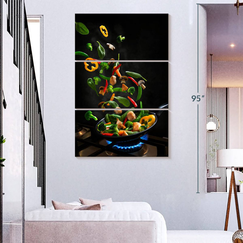 Yarlin Flying Stir-Fried Vegetables, 74" H x 48" W
