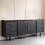 Buffet rétro en bois massif noir-202515251