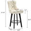 Tabourets de bar en velours avec pivotement à 360 degrés, pieds en bois massif, moderne pour îlot de cuisine, bar à domicile, bistro - blanc crème et-115062792