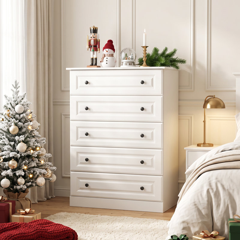 5-Drawer Dresser with Black Handles