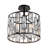Tyler 4-Light Modern Crystal 13"W in Black Dimmable Semi Flush Mount