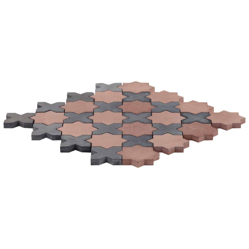 Cantico Mara Terracotta Matte Lava Stone And Cement Mosaic Tile