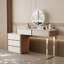 Miroir de meuble-lavabo à DEL avec 3 températures de couleur (lumière froide / naturelle / chaude), gradation continue à contrôle tactile, lumière douce et opaque, cadre en forme de losange et base en acrylique, miroir transparent HD-34446835