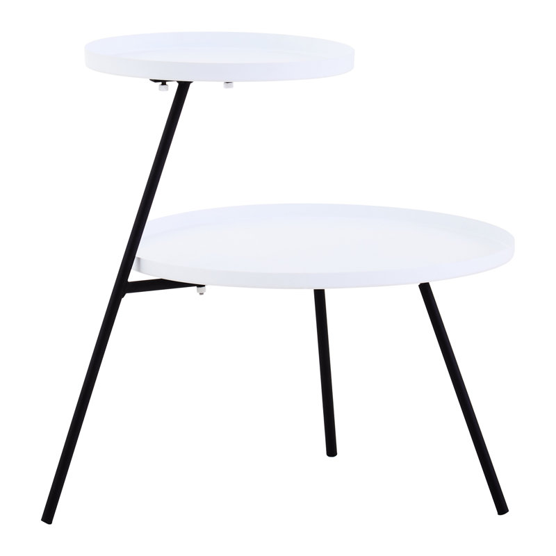 Alexica End Table, White, White/Black