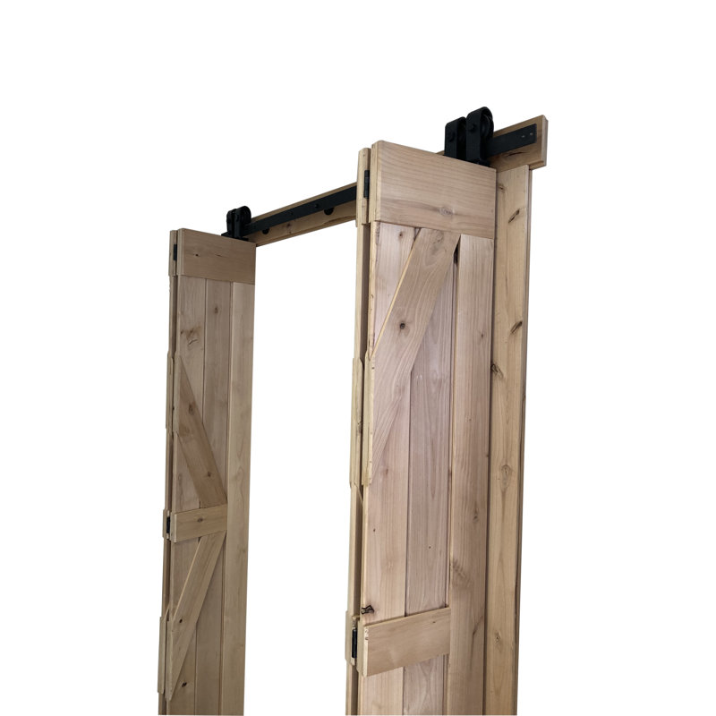 Unfinished Wood Panel Bi-Fold Barn Door with Folding Installation Hardware, 51 po x 84 po, Unfinished, 4