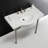 Kingston Brass Templeton 37-Inch Ceramic Console Sink with Stainless Steel Legs (8-Inch, 3-Hole)-49642640