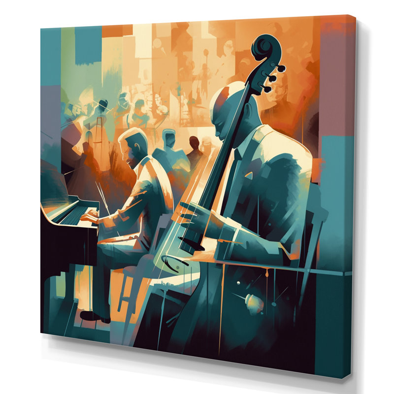 «Musical Performance At Club II», reproduction d'art sur toile, H 16 po x l 16 po x P 1 po, Toile tendue