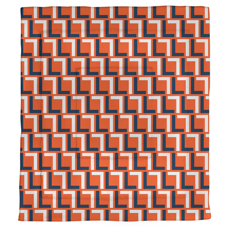 Édredon simple Football Luxury, Édredon très grand, Orange / bleu / blanc