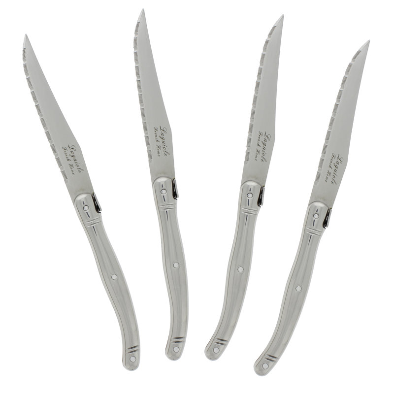 French Home Laguiole Steak Knives, 4-Piece Set, Stainless Steel