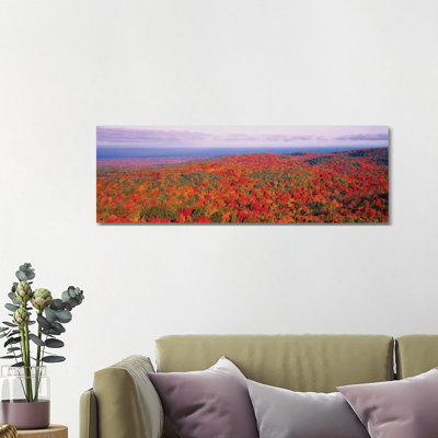 Fall Summit Peak Porcupine Mountains Wilderness State Park MI USA 1 Piece Wrapped Canvas Panoramic Wall Art