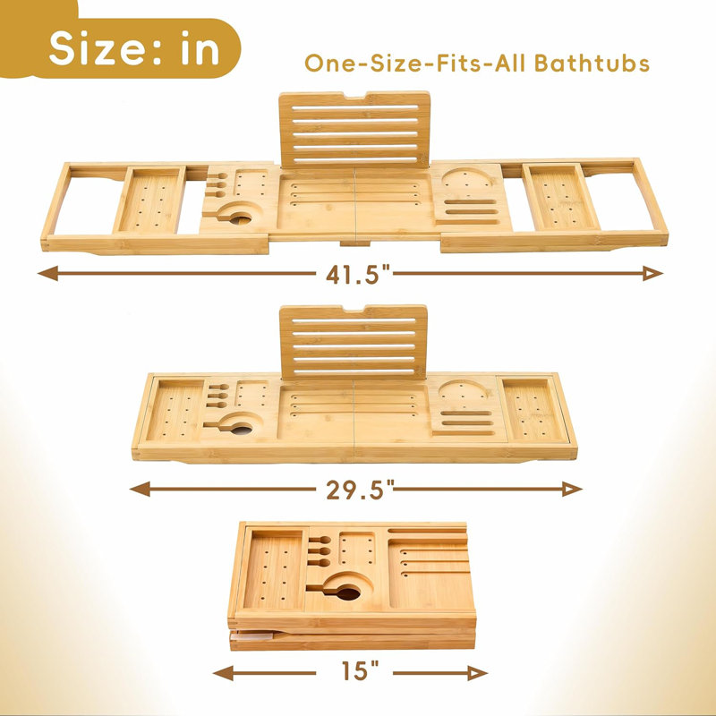 Plateau de baignoire en bambou pliable Premium