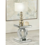 Kallem Mirrored Glass Top End Table