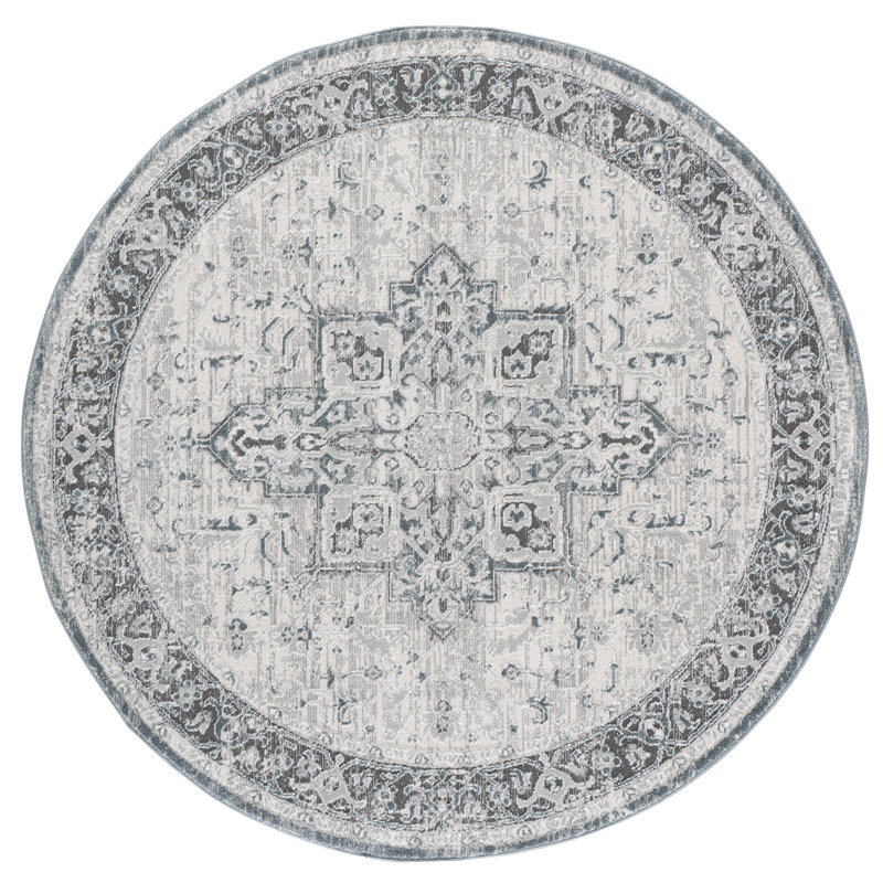 Lunara Power Loom Polyester; Jute/Sisal; Polypropylene Plastic Oriental Indoor Rug, 6'-7" x 6'-7" Round