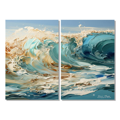 «Ocean Charm», art nautique sur toile turquoise