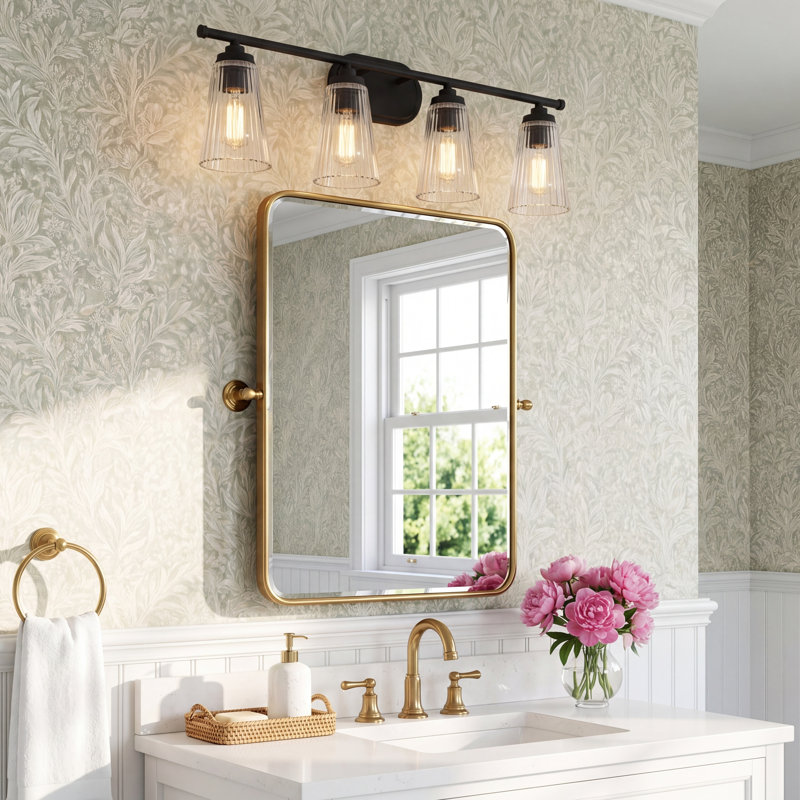 Jeanie 3 - Light Bathroom Vanity Light in Black, Black