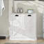 Armoire à lessive, deux compartiments inclinable avec sacs amovibles, blanc cassé | Panneau de fibres à densité moyenne | Salle de lavage