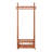 Solid Pine Wood Rolling Garment Rack with Locking Wheels Hooks and Bottom Storage-1807181530-1807181532