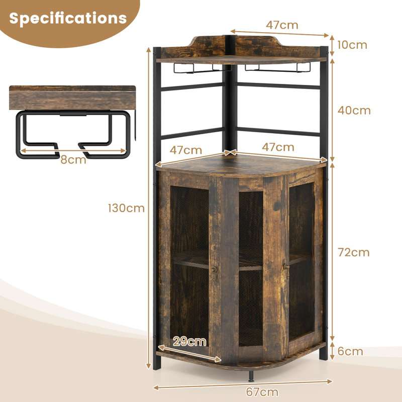 48cm Sideboard, Brown