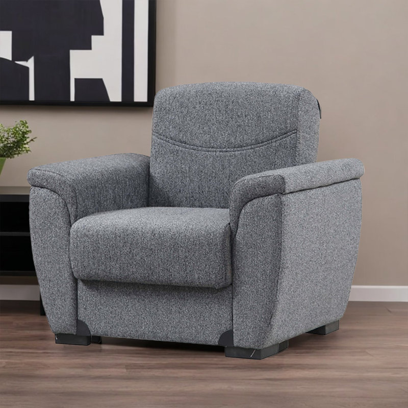 Fauteuil Everly, Mélange de polyester et de nylon gris foncé