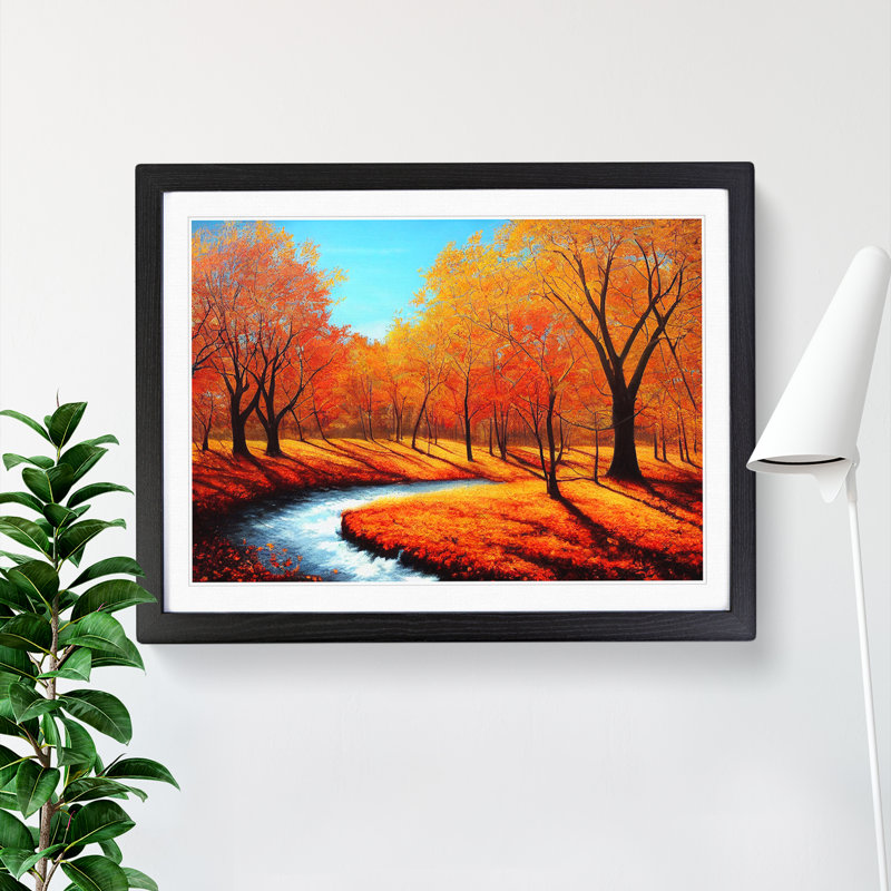The Unreal Autumn Forest - Single Picture Frame Print, Black Framed, 46cm H x 64cm W x 2cm D