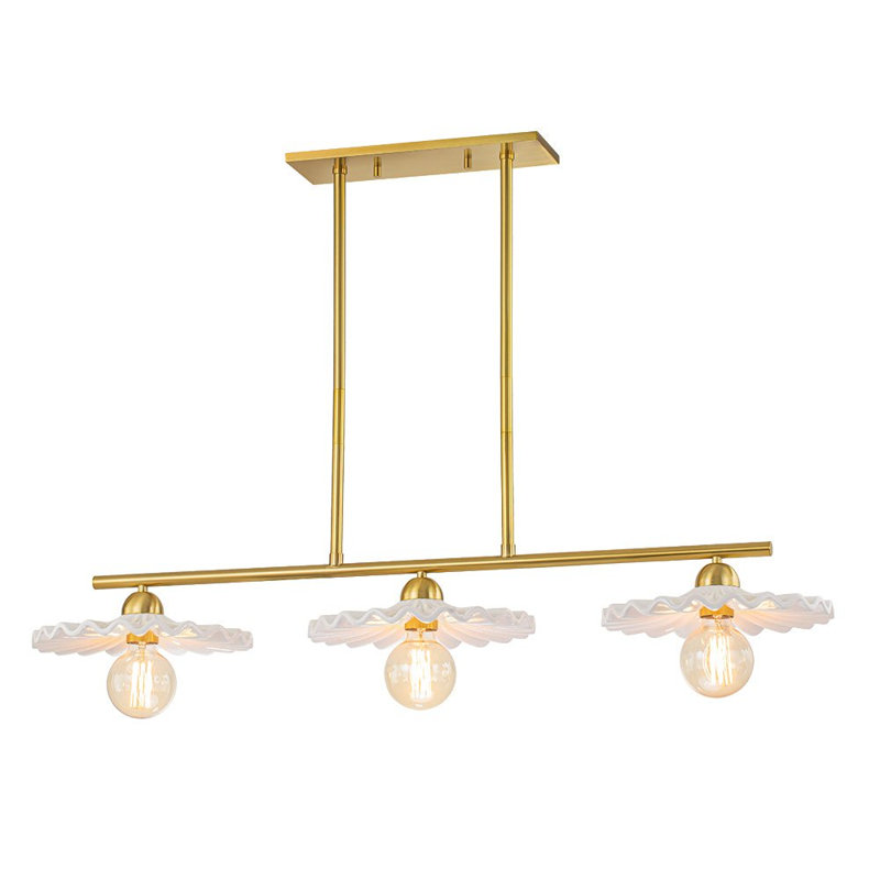 Lustre pour îlot de cuisine à 3 lumières en céramique Geffrey
