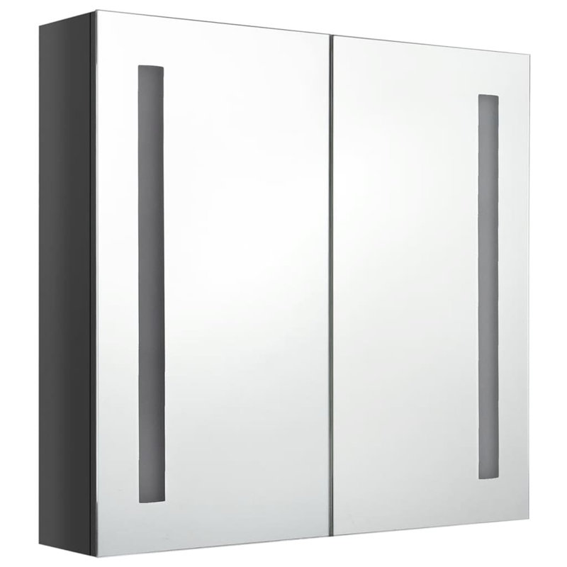 Armoire à pharmacie murale à miroir pour salle de bain, Gris brillant, 24,4 po x 5,5 po x 23,6 po