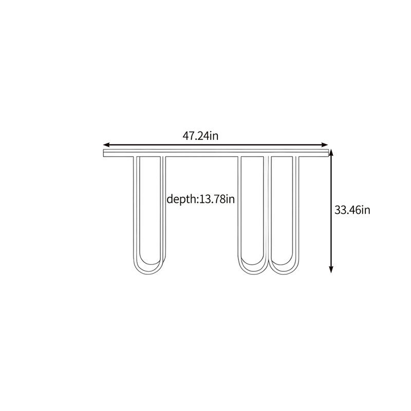 La console à l'esthétique minimaliste, H 33,46 po x l 47,24 po x P 13,78 po