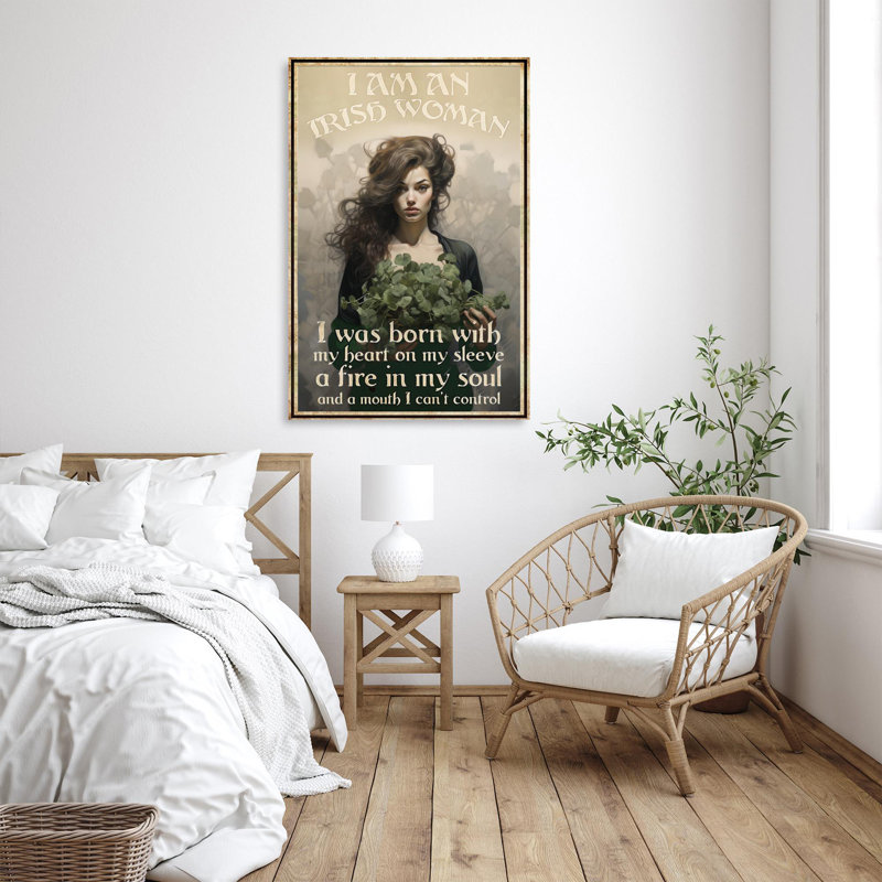 «I Am An Irish Woman», art rectangulaire sur toile, «I Am An Irish Woman», H 20 po x l 16 po x P 1,25 po