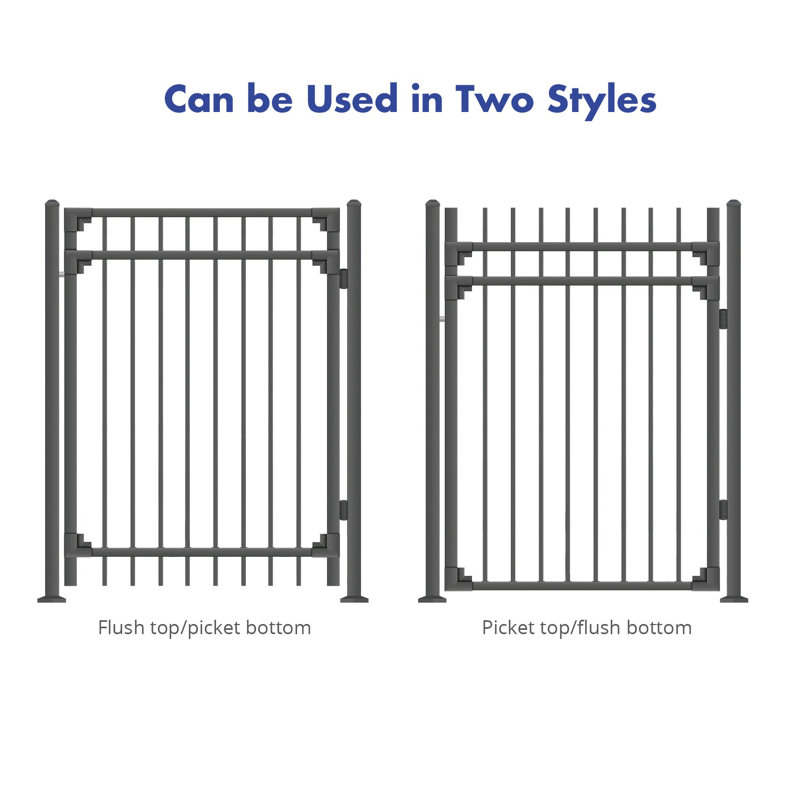 60'' H x 48'' W Black Metal Gate