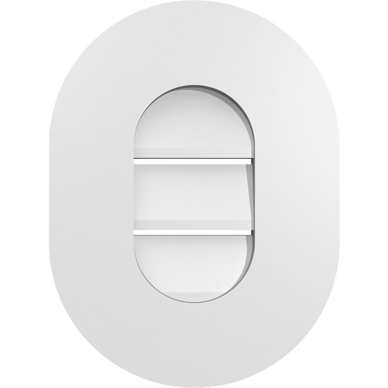 Vertical Round Ended Surface Mount Signature Urethane Functional Gable Vent, Primed Tan, 16'' H x 12'' W x 1'' D