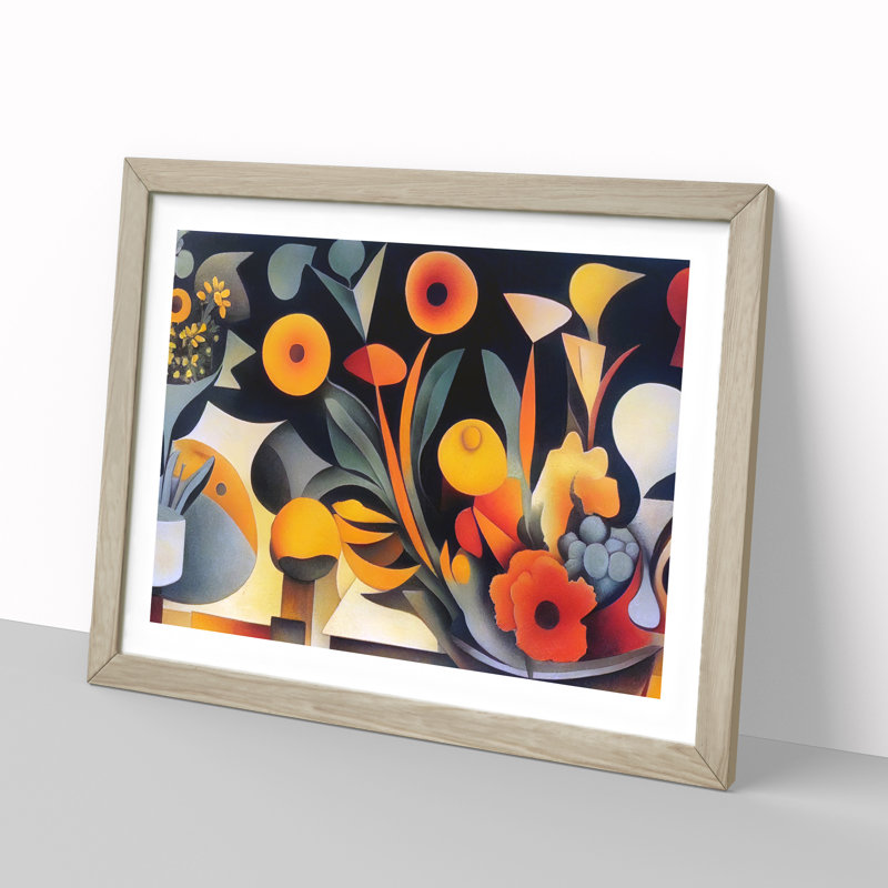 Appealing Flower Market 1 Piece Single Picture Frame Wall Art, 25cm H x 34cm W, Oak