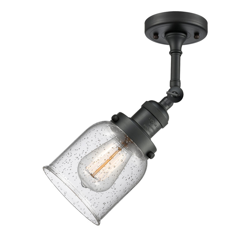 Applique murale 1 lumière 8 po Bell, Grainé, Noir mat, Ampoule non incluse
