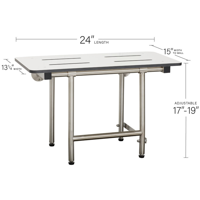 Seachrome White Bariatric Transfer Bench Seat with Legs