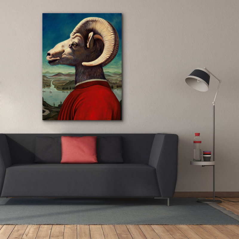 «Ep» Graffiti «Ram» par Jane R. Talton, art mural sur toile, 40 po x 54 po