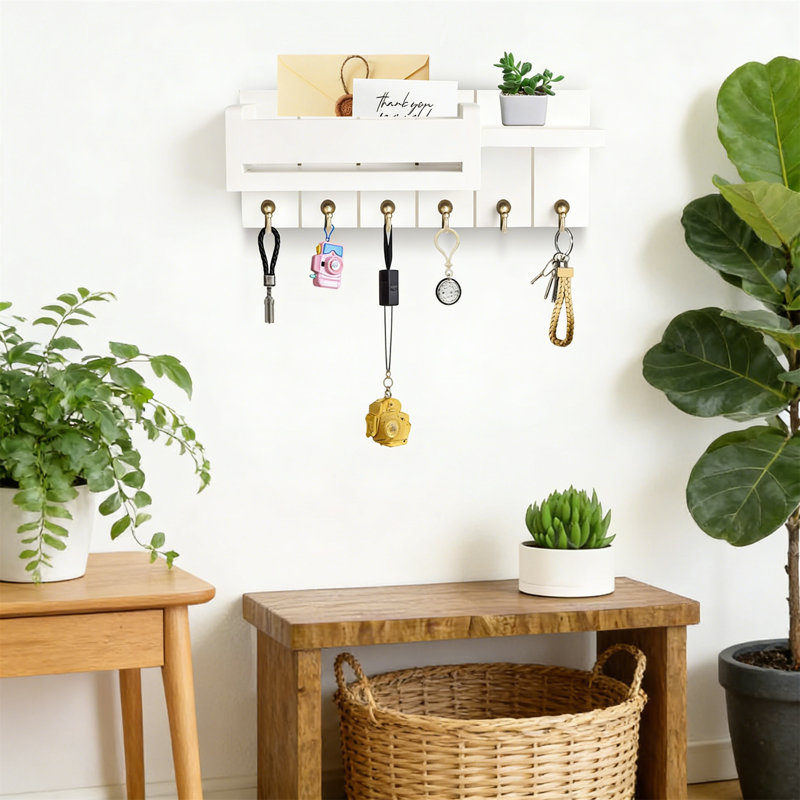 Wall Organizer with Key Hooks