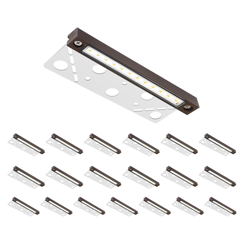 Applique murale d'extérieur basse tension pour l'extérieur, basse tension de 6,8 pouces avec lentille transparente, paquet de 20, 2700K