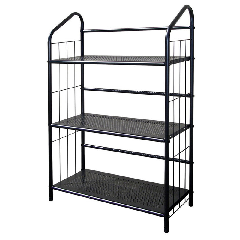 37" Tall 3-Tier Metal Standing Book Shelf, (3 Shelves) 37"H x 11"W x 26"D
