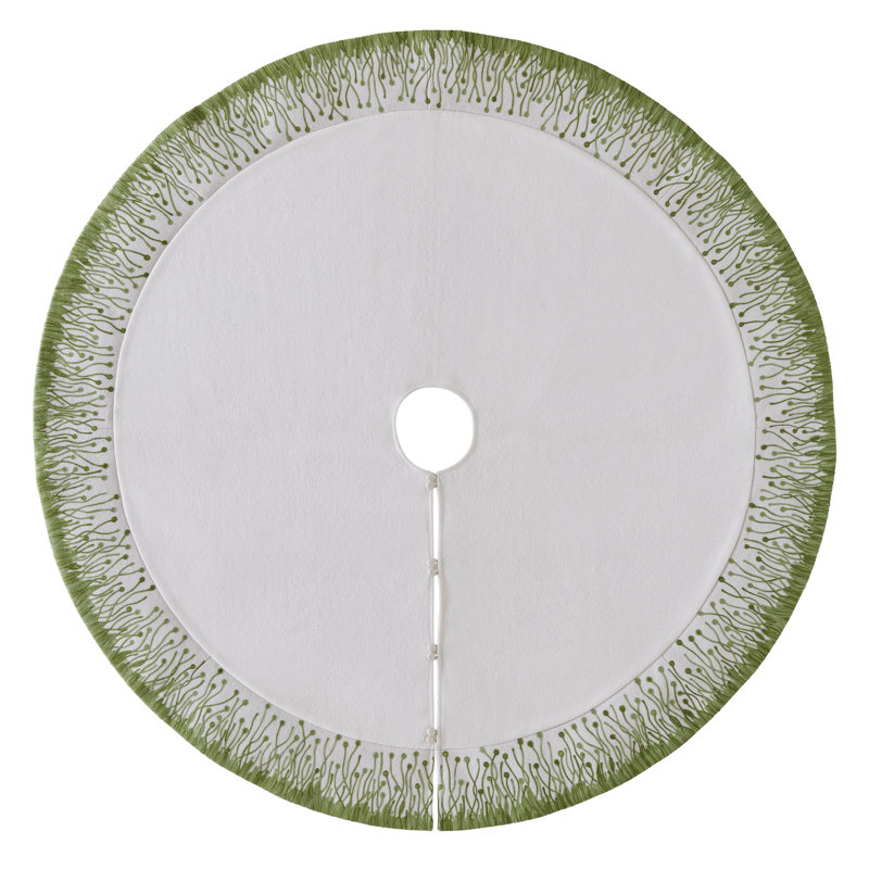 Flora Christmas Tree Skirt in Green