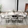  9-Piece Extendable Rectangular Sintered Stone Dining Table Set With 8 Solid Wood Chairs